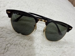Ray-Ban RB3016 Clubmaster Polarized Sunglasses Black Gold RB3016 901/58 Italy