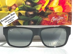 UK NEW Maui Jim KEAHI Gloss Black POLARIZED Neutral Grey GLASS Sunglass 873-02