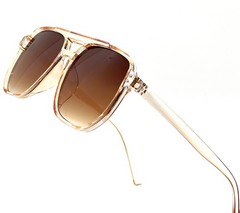 Large Oversized Men Women Orange Lens Aviator Retro 80’s Sunglasses Lentes Gafas