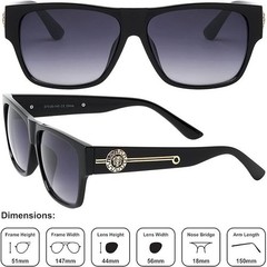 Flat Top Sunglasses Black Lens Street Wear Trendy Shades Hip Hop Outdoor Lentes
