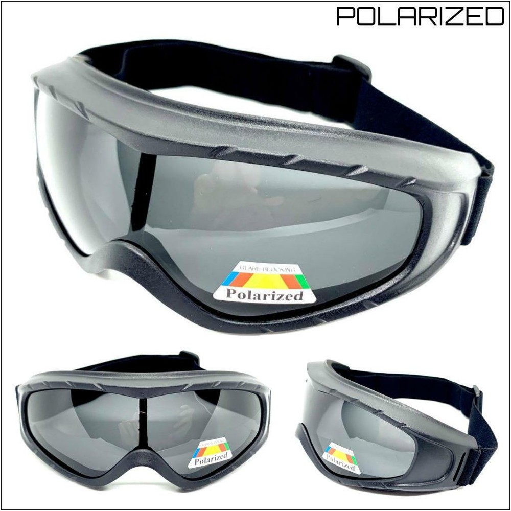 Men’s Large MOTORCYCLE Riding Padded GOGGLES Polarized Lens Protective Eyewear