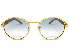 Mens CLASSY Elegant Sophisticated Modern Retro SUN GLASSES Oval Gold Metal Frame