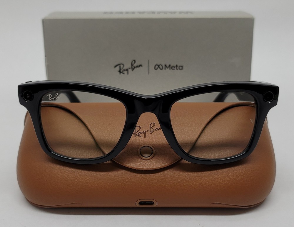 Ray-Ban Meta Gen 2 Wayfarer w/ Box & Case – Shiny Black/Clear Lenses