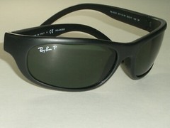 RAY BAN RB4033 STUNNING MATTE BLACK POLARIZED PREDATOR WRAP SUNGLASSES w/CASE