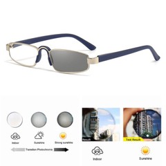 Metal Men Women Oval Photochromic Reading Glasses Outdoor Personality Sunglasses